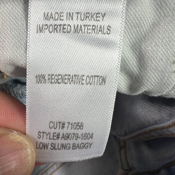 AGOLDE Jeans Women's 26x28* Low Slung Baggy High Rise Light Blue Denim Tag 22 - Picture 7 of 16